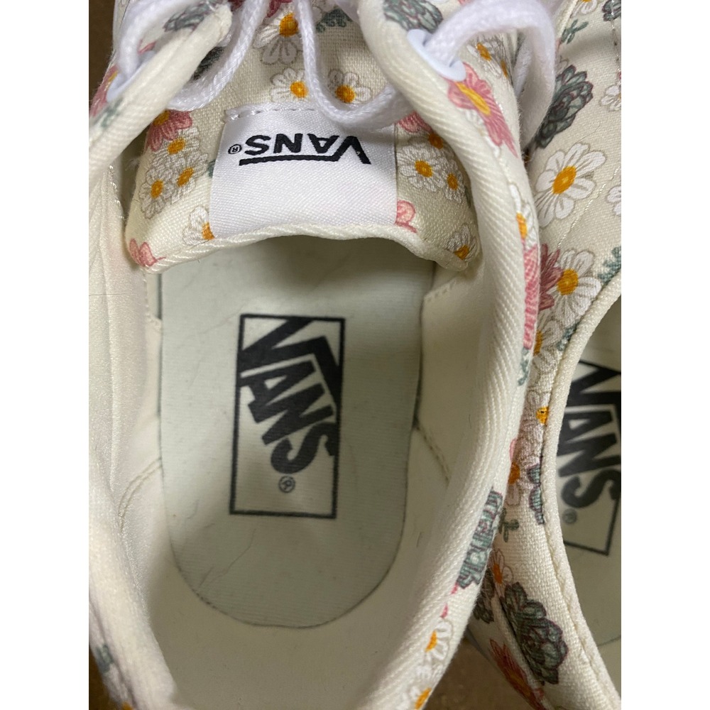 Vans Era Floral Succulent Print Canvas Low Top Sneakers Womens 7 Cream Pink - Picture 5 of 8